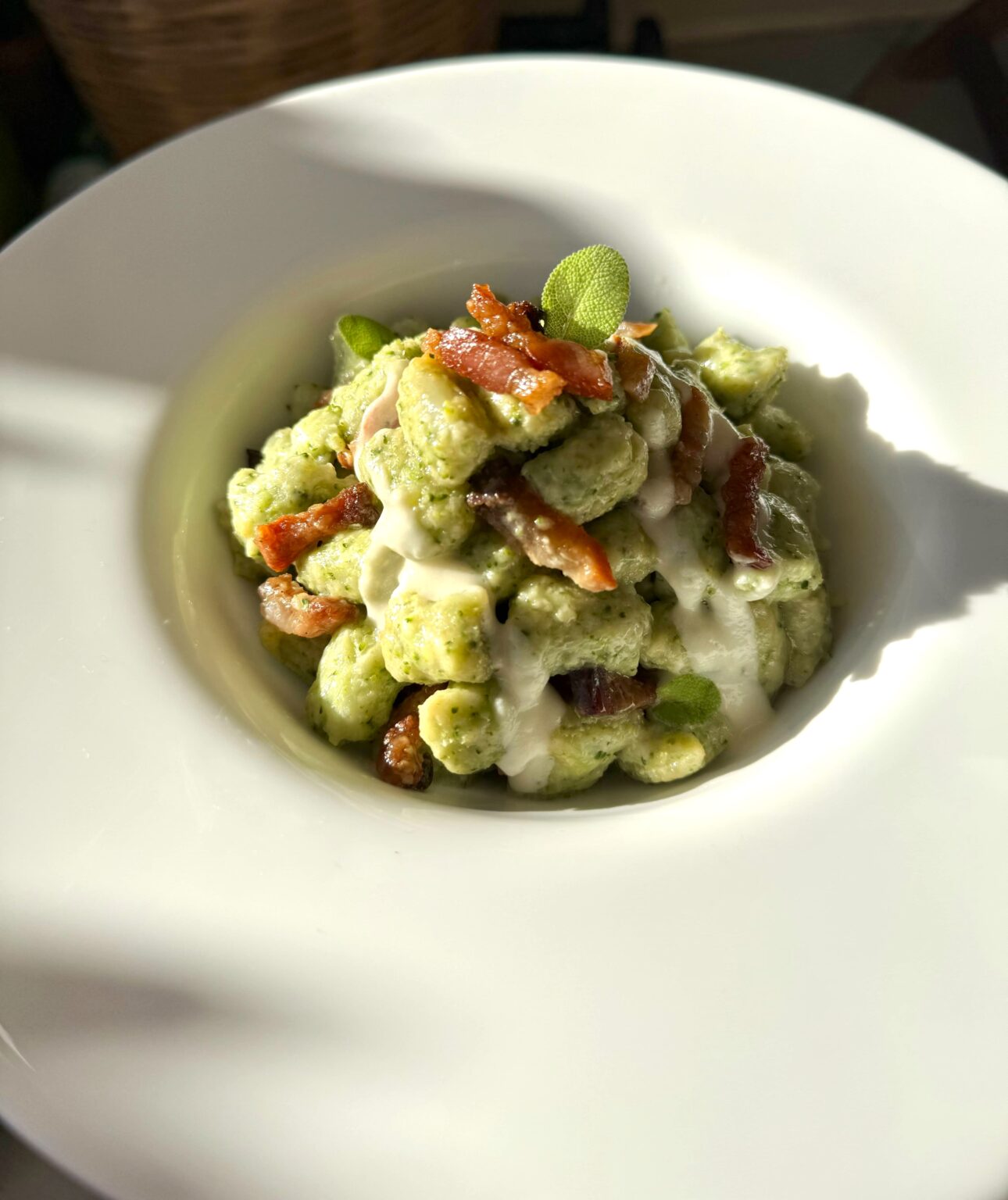 Gnocchi Di Broccoli Con Guanciale E Crema Di Parmigiano Mi Diverto A